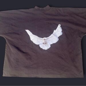 Yzy White Dove Heavyweight Cropped Graphic Shirt